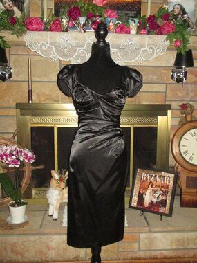 Stop Staring Black Satin Dress